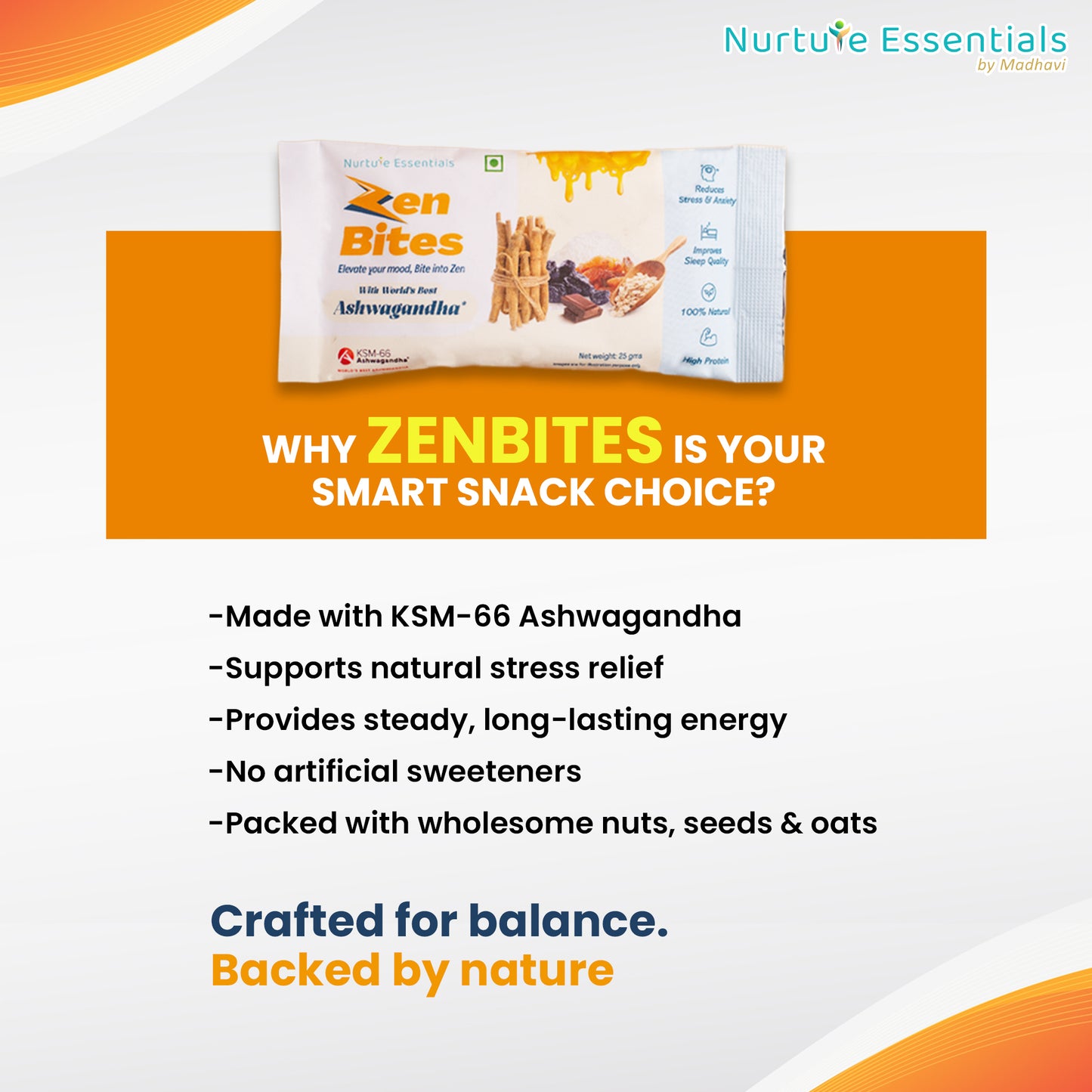 Zen Bites| Ashwagandha Granola Bar| Pack Of 7 |