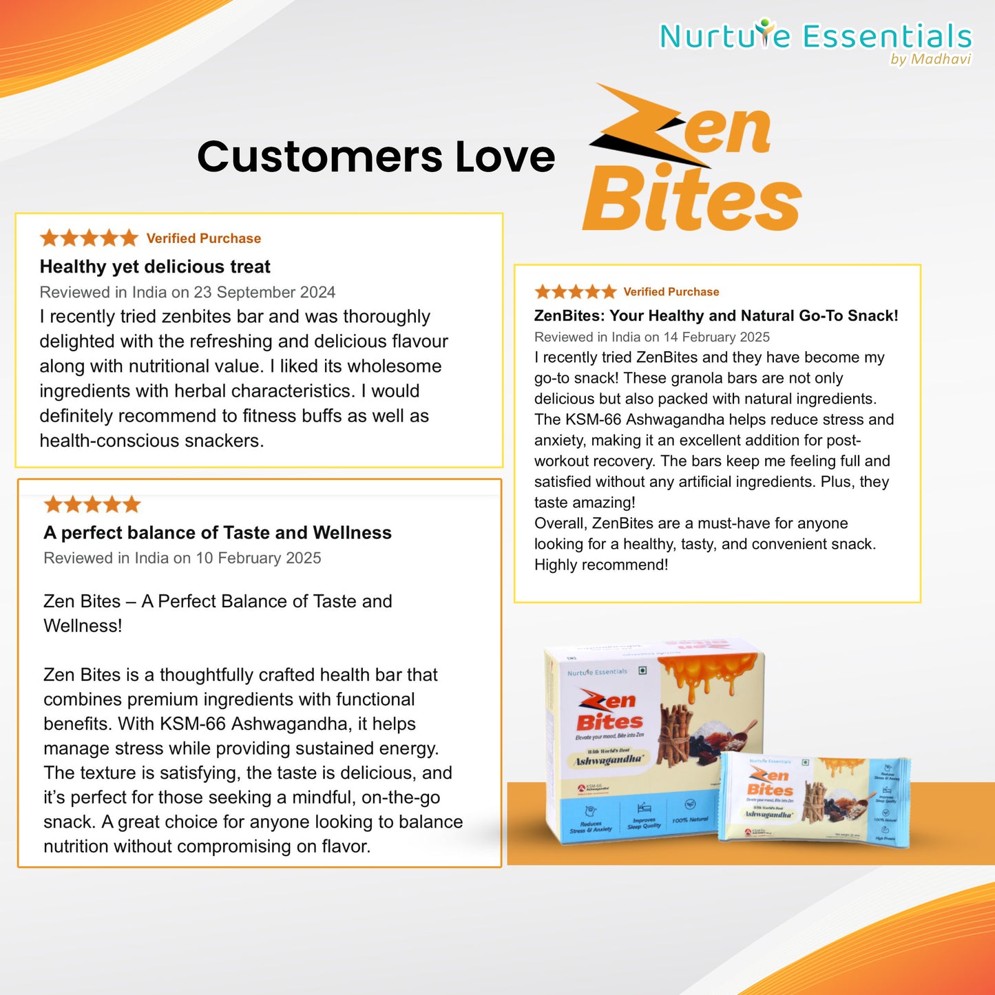 Zen Bites| Ashwagandha Granola Bar| Pack Of 7 |