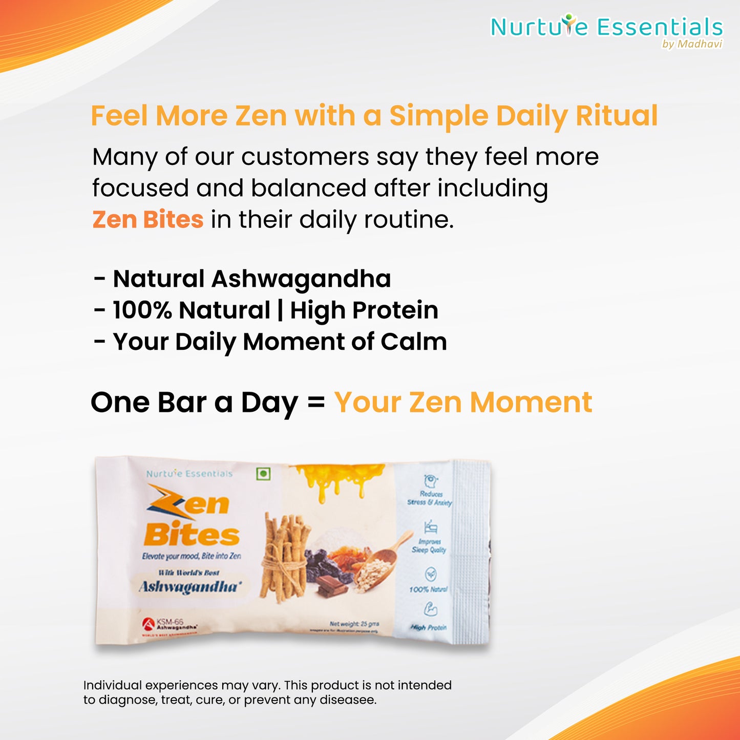 Zen Bites| Ashwagandha Granola Bar| Pack Of 7 |