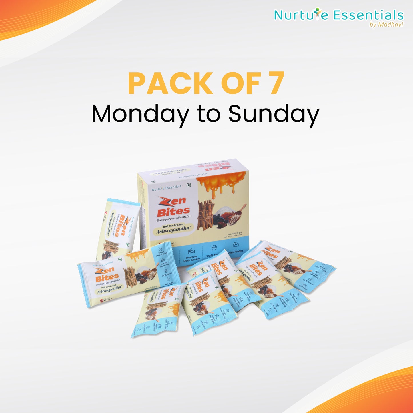 Zen Bites| Ashwagandha Granola Bar| Pack Of 7 |