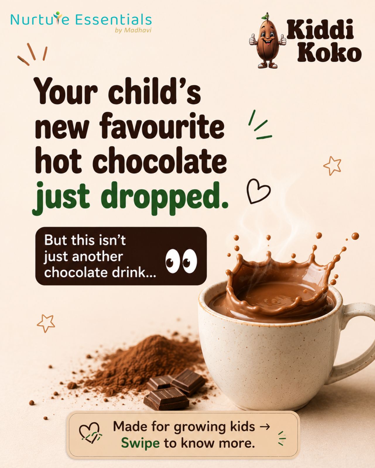 Kiddi Koko - Nutritious Hot Chocolate for Growing Kids (4+ Years)